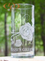 Engraved Glass Vase